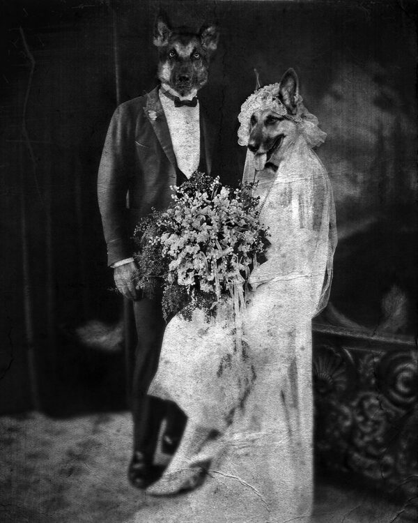 A man and woman dressed in formal attire.