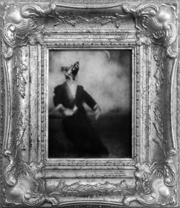 A picture of a woman in a black dress.