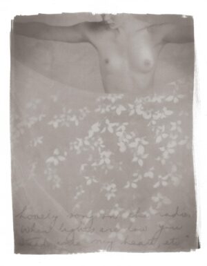A woman with her breast exposed and the words " i am not sure ".