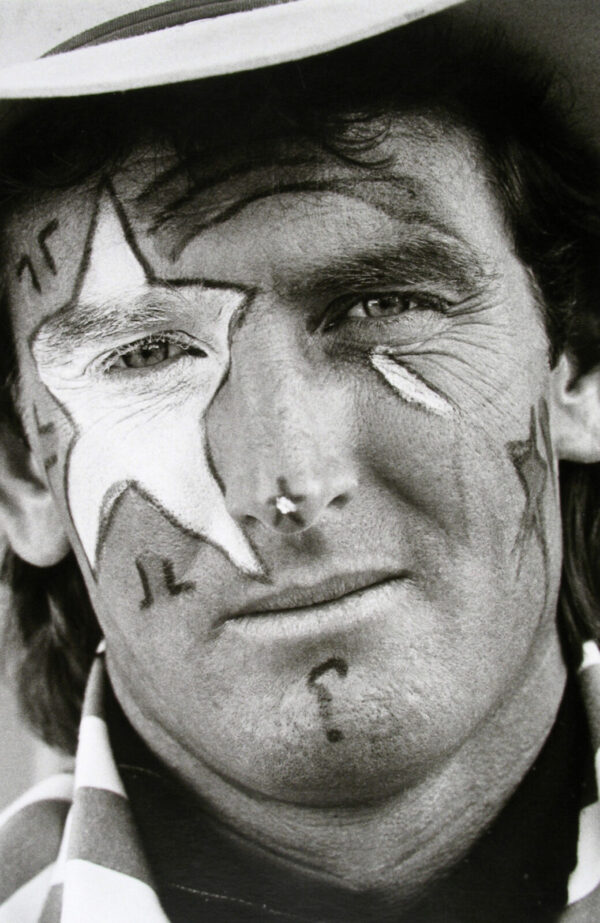 A man with face paint on his face.