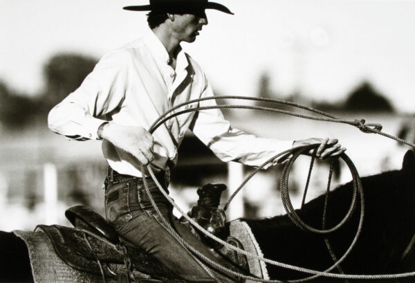 A man riding on the back of a horse.