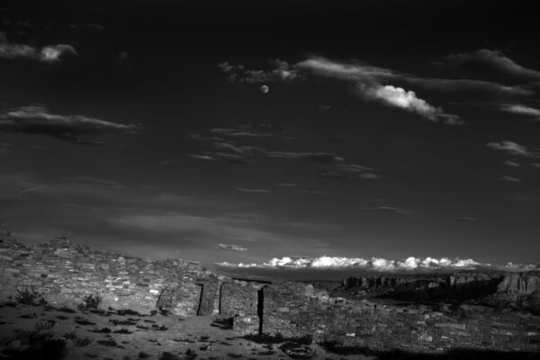 A black and white photo of the sky