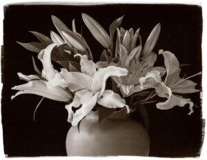 A vase filled with flowers on top of a table.