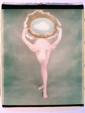 A painting of a naked woman holding a mirror.