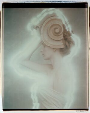 A woman with a hat on her head
