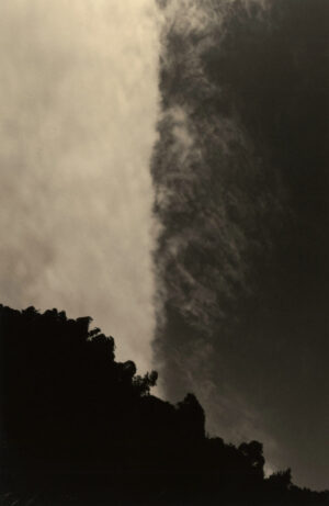 A black and white photo of a cloud formation.