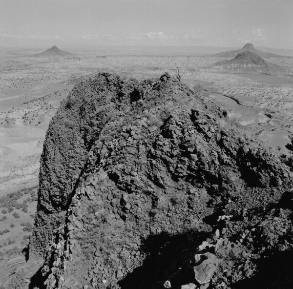 A black and white photo of some rocks