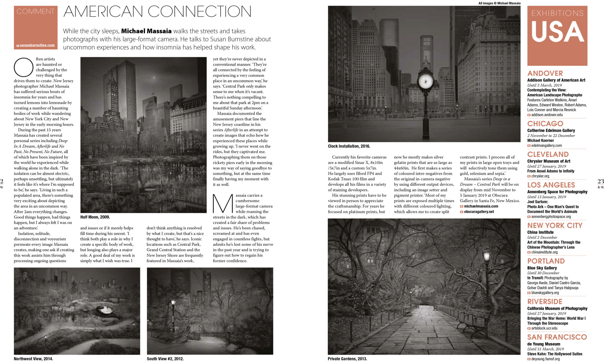 Article about photographer Michael Massaila's work.