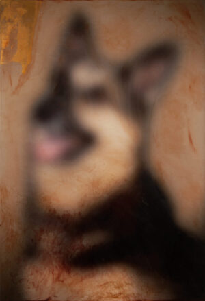 A blurry image of a person 's face