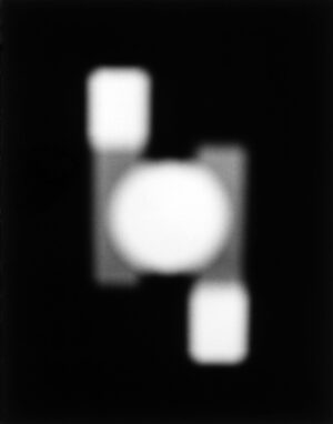 A blurry image of the moon with no visible light.