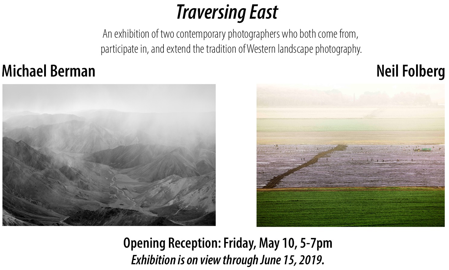 Exhibition poster for landscape photography artists.