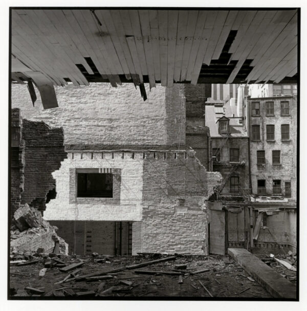 A black and white photo of an old building