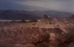 A painting of some mountains and hills