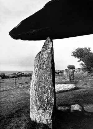 A stone structure in the middle of nowhere.