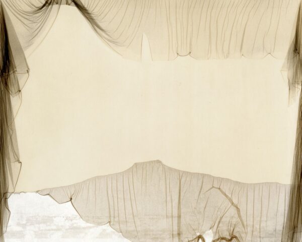 A white sheet with some brown lines on it