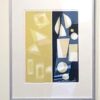 A painting of two different shapes and sizes