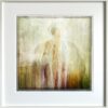 A painting of a person standing in the rain.