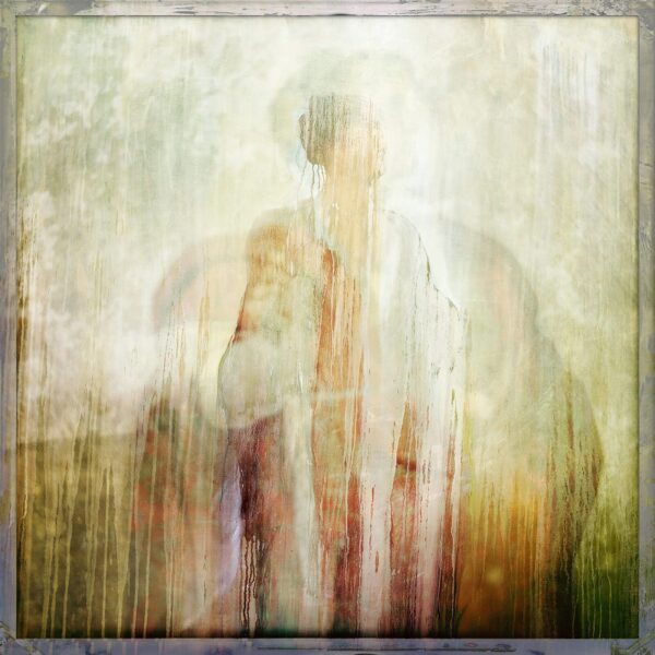 A blurry image of a person with an umbrella.