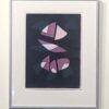A framed picture of a purple and white abstract design.