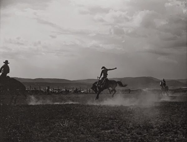 A man riding on the back of a horse.