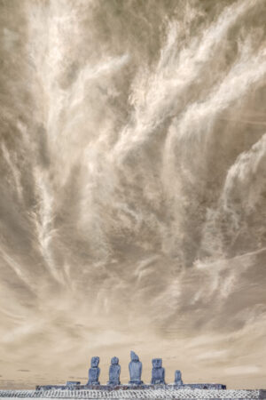 A very close up view of some water