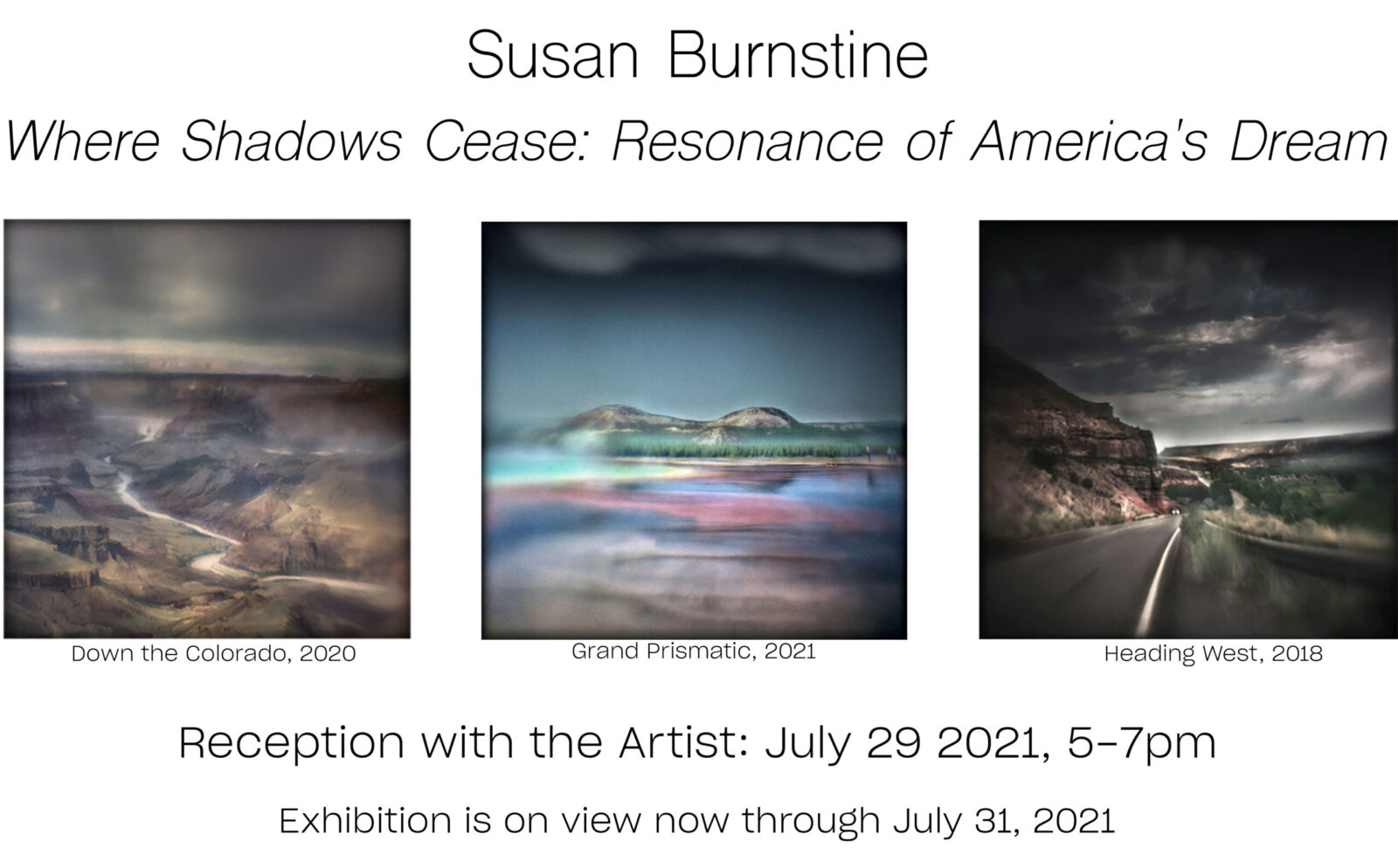 Art exhibition featuring Susan Burnstine's photography.