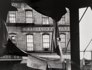 A black and white photo of an old building