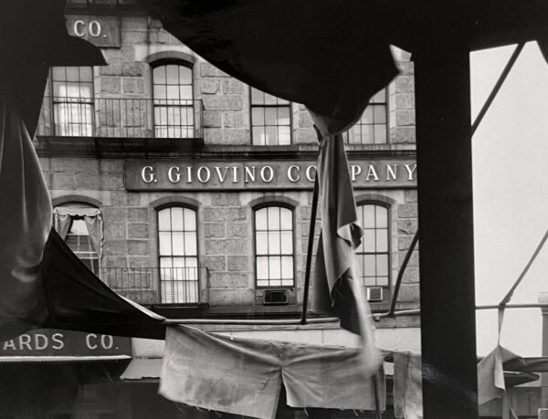 A black and white photo of an old building
