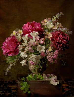 A vase of flowers sitting on top of a table.