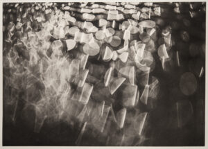 A black and white photo of some rocks