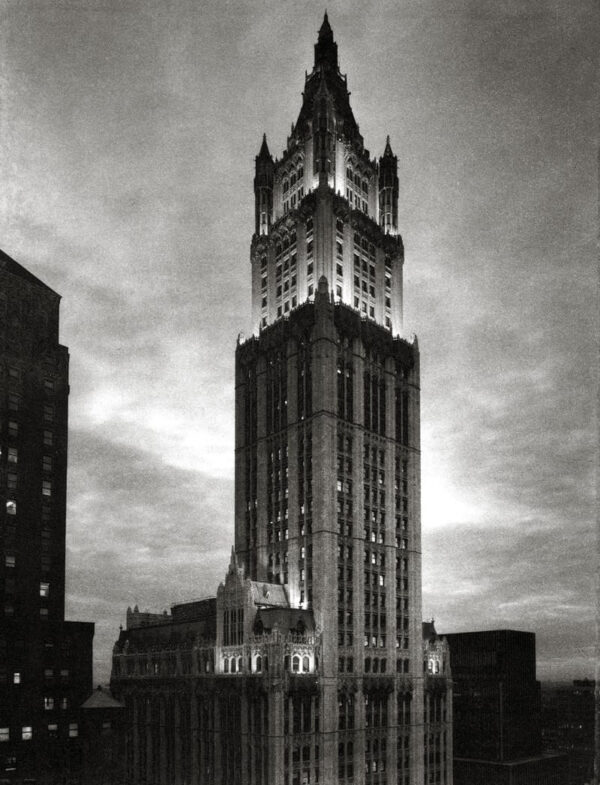 A tall building with a sky background
