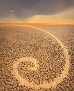 A spiral of sand on the desert floor