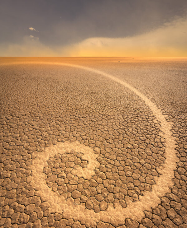 A spiral of sand on the desert floor