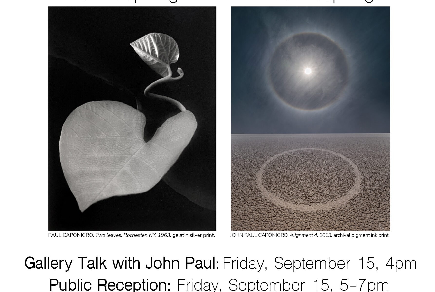 Art exhibition featuring Paul and John Caponigro.