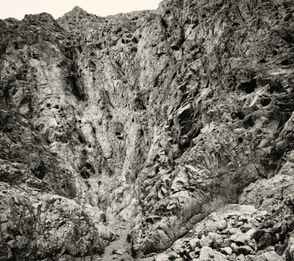 A black and white photo of some rocks