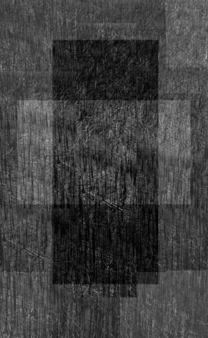 A black and white checkered pattern with wood grain.