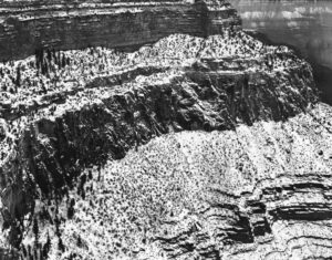 A black and white photo of some rocks