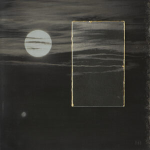 A painting of the moon and water
