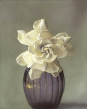 A painting of a flower in a vase