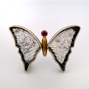 KARIN WORDEN. Quartz Butterfly Pin