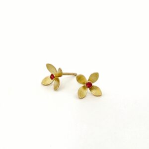 KARIN WORDEN. Tiny Gold Bluet Posts Earrings