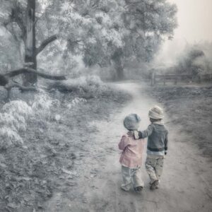 NEVADA WIER. Myanmar. Chindwin River. Tatkone. Children Walking to School. 2013