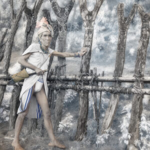 NEVADA WIER. Myanmar. Kyahto Village. Chin Tribe. Headman at Shrine, 2011